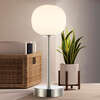 Natalia 12.25" Modern Minimalist Rechargeable Integrated Portable LED Table Lamp, Nickel/White - Lighting - 5