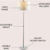 June 65" Adjustable Metal/Marble LED Floor Lamp, Chrome - Lighting - 2 - thumbnail