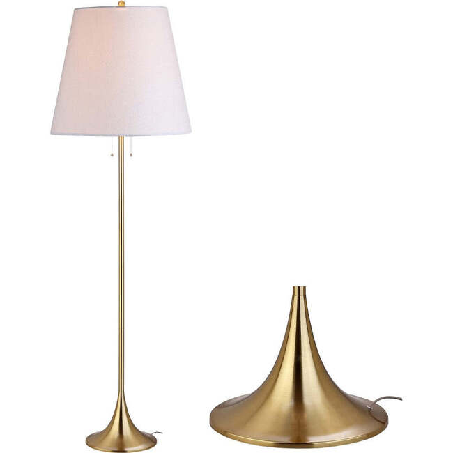 Amelia 63" Metal LED Floor Lamp, Brass