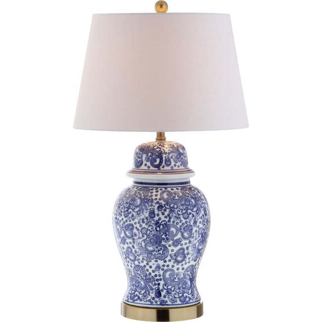 Ellis 29.5" Ceramic LED Table Lamp, Blue/White