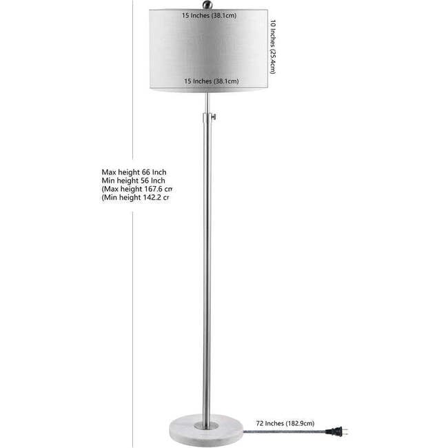 June 65" Adjustable Metal/Marble LED Floor Lamp, Oil Rubbed Bronze - Lighting - 4