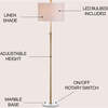 June 65" Adjustable Metal/Marble LED Floor Lamp, Brass - Lighting - 3 - thumbnail