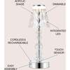 Lillian 12.75" Classic Acrylic Rechargeable Integrated Portable LED Table Lamp, Clear/Chrome - Lighting - 3