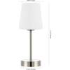Carson 12.75" Modern Minimalist Rechargeable Integrated Portable LED Table Lamp, Nickel/White - Lighting - 4