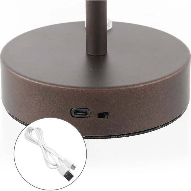 Natalia 12.25" Modern Rechargeable Integrated Portable LED Table Lamp, Oil Rubbed Bronze/White - Lighting - 7