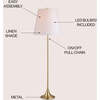 Amelia 63" Metal LED Floor Lamp, Brass - Lighting - 3 - thumbnail