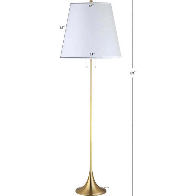 Amelia 63" Metal LED Floor Lamp, Brass - Lighting - 4