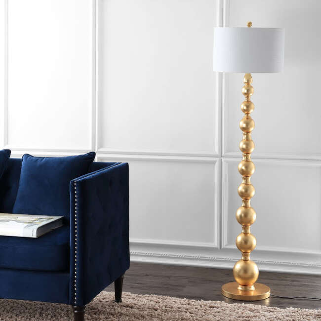 Adriana 62.5" Contemporary Transitional Metal LED Floor Lamp, Gold Painting - Lighting - 5