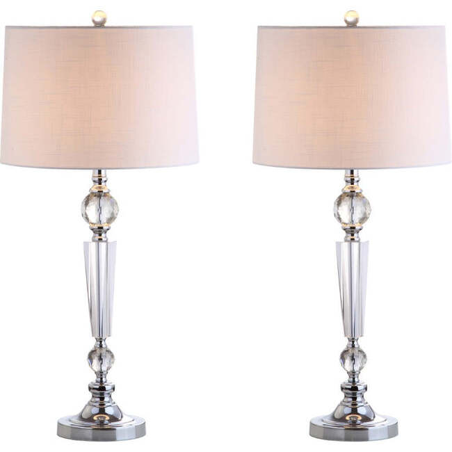 Emma 29.5" Crystal LED Table Lamp, Clear (Set of 2)