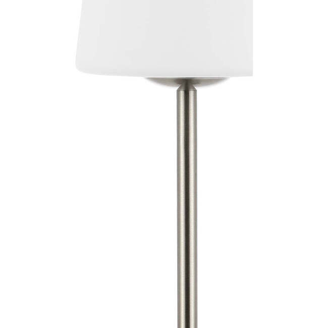 Carson 12.75" Modern Minimalist Rechargeable Integrated Portable LED Table Lamp, Nickel/White - Lighting - 6