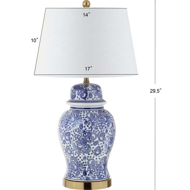 Ellis 29.5" Ceramic LED Table Lamp, Blue/White - Lighting - 4
