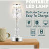 Lillian 12.75" Classic Acrylic Rechargeable Integrated Portable LED Table Lamp, Clear/Chrome - Lighting - 7