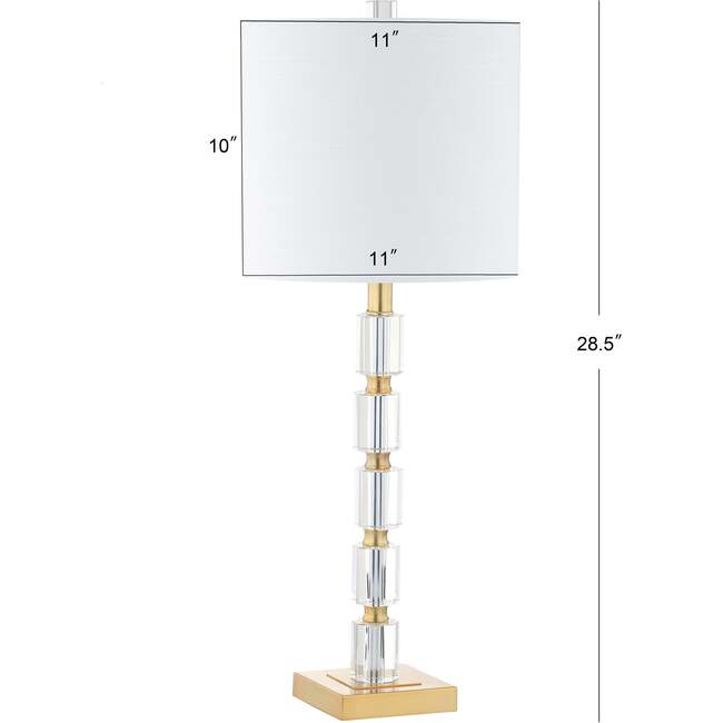 Claire 28.5" Crystal LED Table Lamp, Clear/Brass (Set of 2) - Lighting - 4