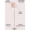 Aubrey 59.5" Crystal / Metal LED Floor Lamp, Clear/Chrome - Lighting - 3