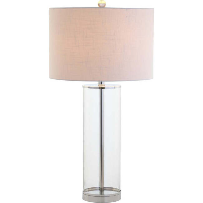 Collins 29" Glass LED Table Lamp, Clear/Chrome
