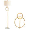 Haines 60" Modern Circle Marble/Metal LED Floor Lamp, Gold - Lighting - 1 - thumbnail