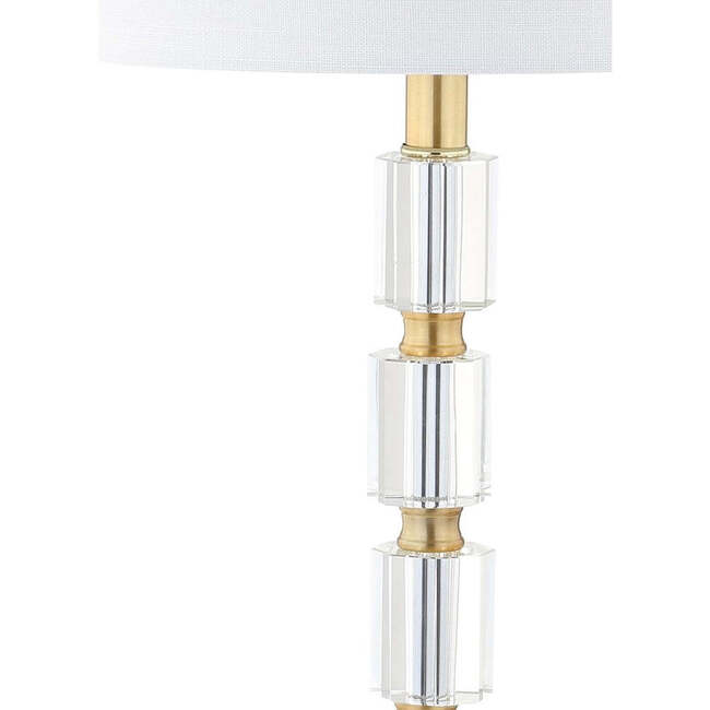 Claire 28.5" Crystal LED Table Lamp, Clear/Brass (Set of 2) - Lighting - 6