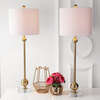 Hollis 34" Metal LED Table Lamp, Brass with Crystal Base (Set of 2) - Lighting - 2