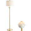 Vaughn 60" Modern Metal/Resin LED Floor Lamp, Brass Gold/White - Lighting - 1 - thumbnail