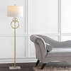 Haines 60" Modern Circle Marble/Metal LED Floor Lamp, Gold - Lighting - 2