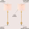 Hollis 34" Metal LED Table Lamp, Brass with Crystal Base (Set of 2) - Lighting - 3