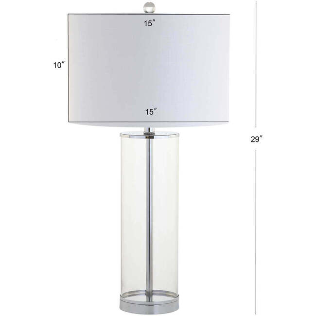 Collins 29" Glass LED Table Lamp, Clear/Chrome - Lighting - 4