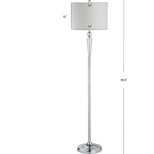 Reese 59.5" Crystal LED Floor Lamp, Clear/Chrome - Lighting - 4
