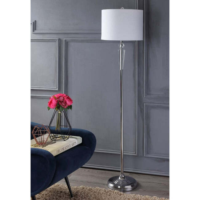 Reese 59.5" Crystal LED Floor Lamp, Clear/Chrome - Lighting - 5