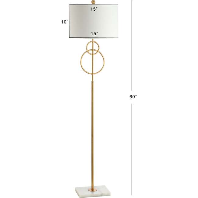 Haines 60" Modern Circle Marble/Metal LED Floor Lamp, Gold - Lighting - 4