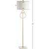 Haines 60" Modern Circle Marble/Metal LED Floor Lamp, Gold - Lighting - 4