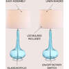 Bette 28.5" Glass Teardrop LED Table Lamp, Aqua (Set of 2) - Lighting - 3