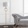 Haines 60" Modern Circle Marble/Metal LED Floor Lamp, Gold - Lighting - 5