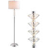 Mia 60.5" Crystal/Metal LED Floor Lamp, Clear/Chrome - Lighting - 1 - thumbnail