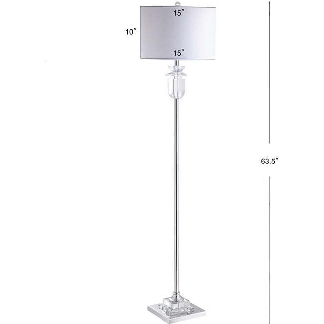 Aria 63" Crystal/Metal LED Floor Lamp, Clear/Chrome - Lighting - 4