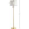 Vaughn 60" Modern Metal/Resin LED Floor Lamp, Brass Gold/White - Lighting - 4