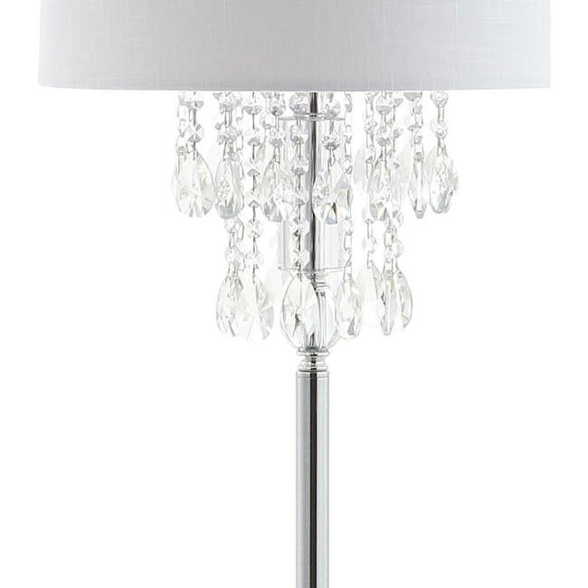 Abigail 61" Crystal / Metal LED Floor Lamp, Clear/Chrome - Lighting - 6