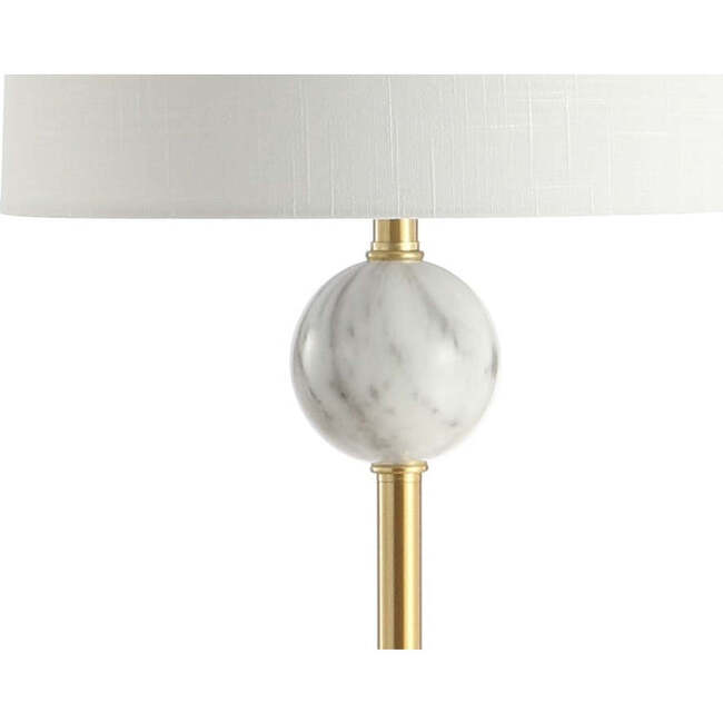 Vaughn 60" Modern Metal/Resin LED Floor Lamp, Brass Gold/White - Lighting - 6