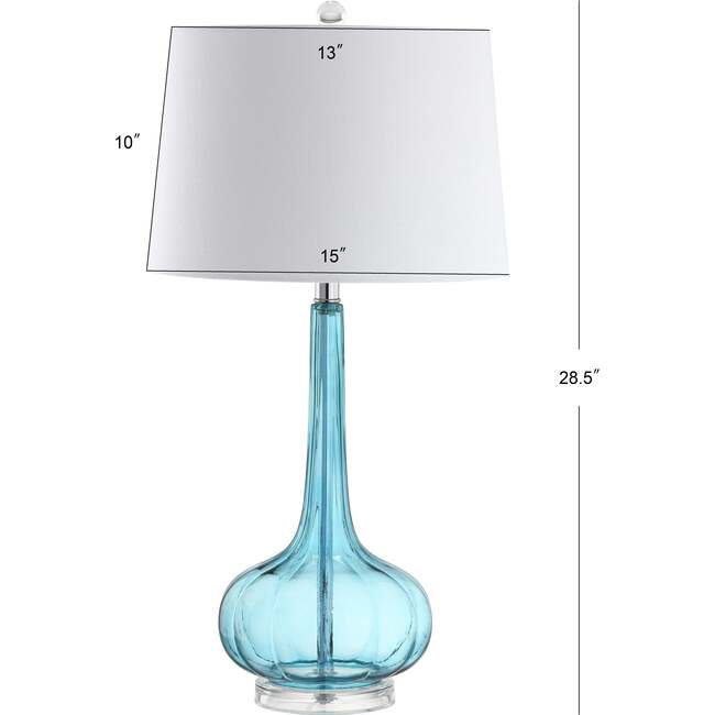 Bette 28.5" Glass Teardrop LED Table Lamp, Aqua (Set of 2) - Lighting - 4