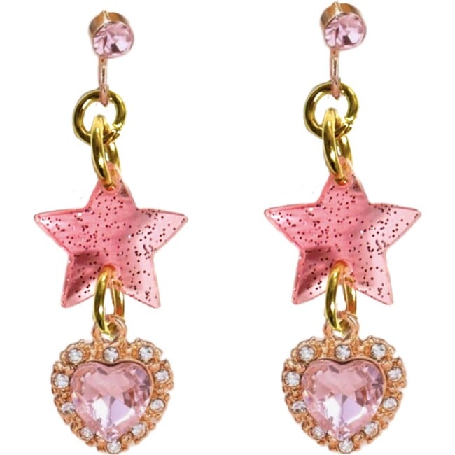 Rhinestone Heart Earrings - Earrings - 1