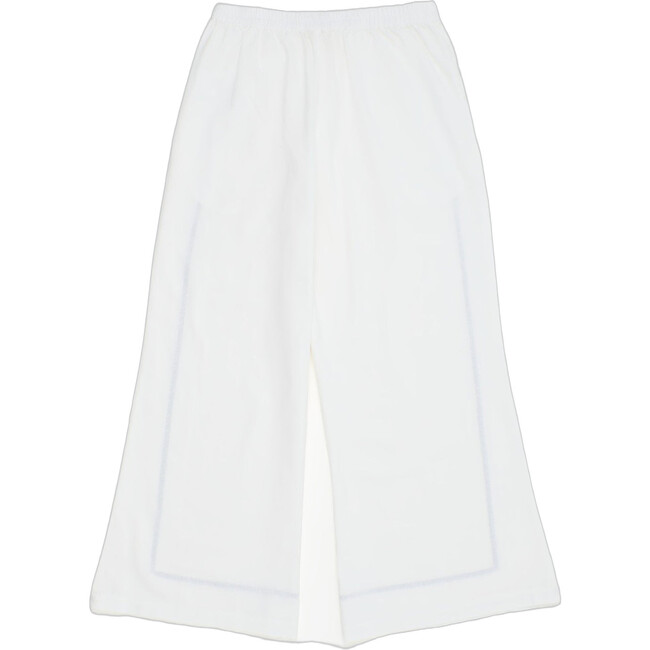 Women's Pomegranate Embroidery Trousers, White - Pants - 1