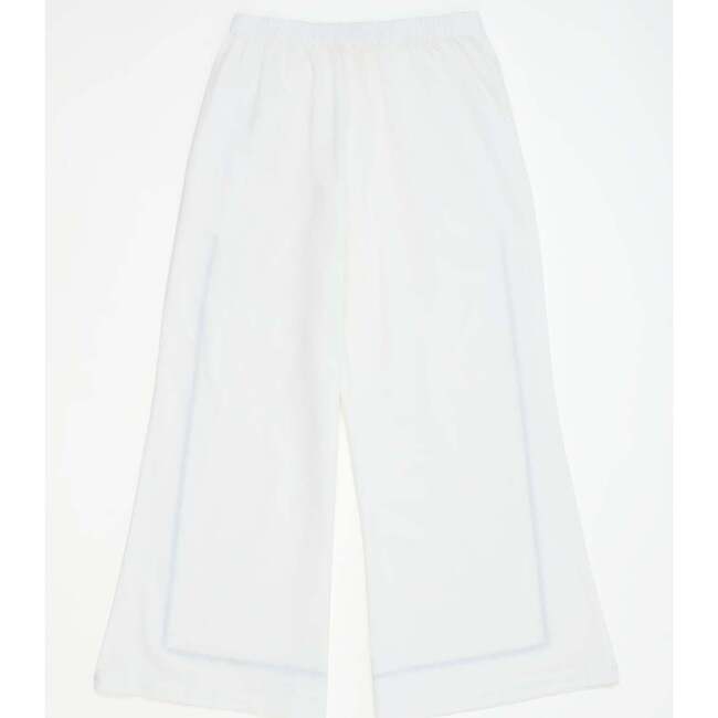 Women's Pomegranate Embroidery Trousers, White - Pants - 2