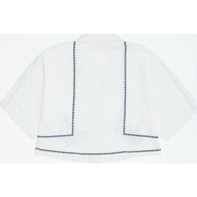 Women's Pomegranate Embroidery Shirt, White - Shirts - 2