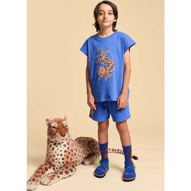 Tiger Tank T-Shirt, Blue - T-Shirts - 3