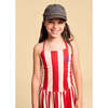 Wrinkle Stripes Dress, White & Red - Dresses - 4