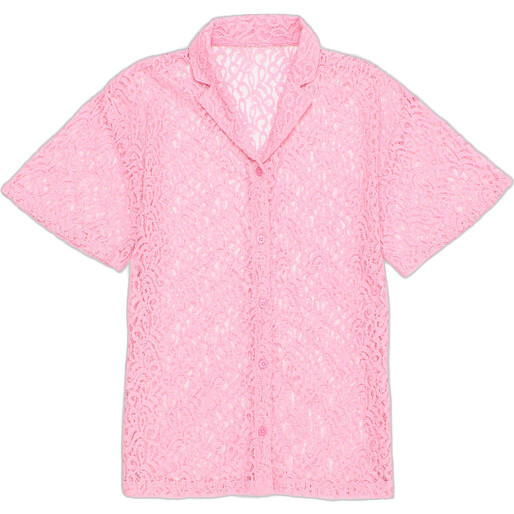 Pomegranate Lace Shirt, Pink - Shirts - 1