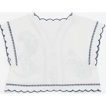 Pomegranate Embroidery Top, White - Shirts - 4