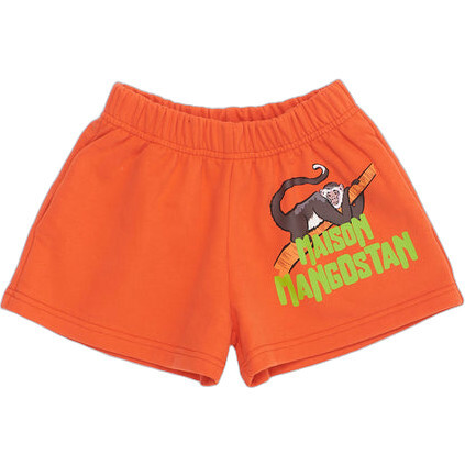 Monkey Logo Sweatshort, Red - Shorts - 1