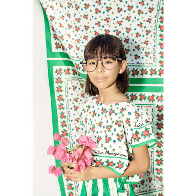 Mumbai Flowers Top, White - Shirts - 2