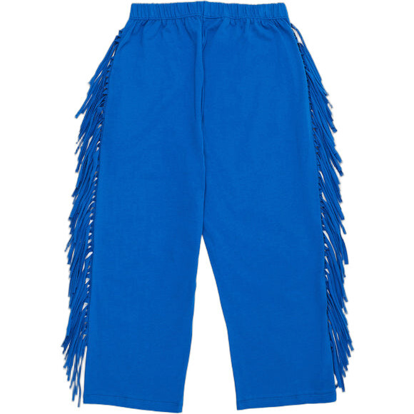Fringed Trousers, Blue - Pants - 1