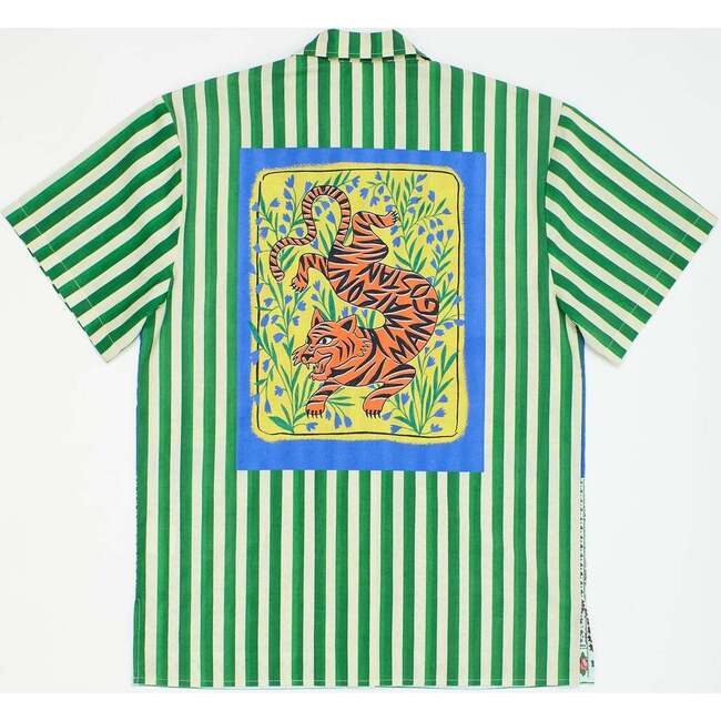 Adult Tiger Patchwork Shirt, Green - Shirts - 2